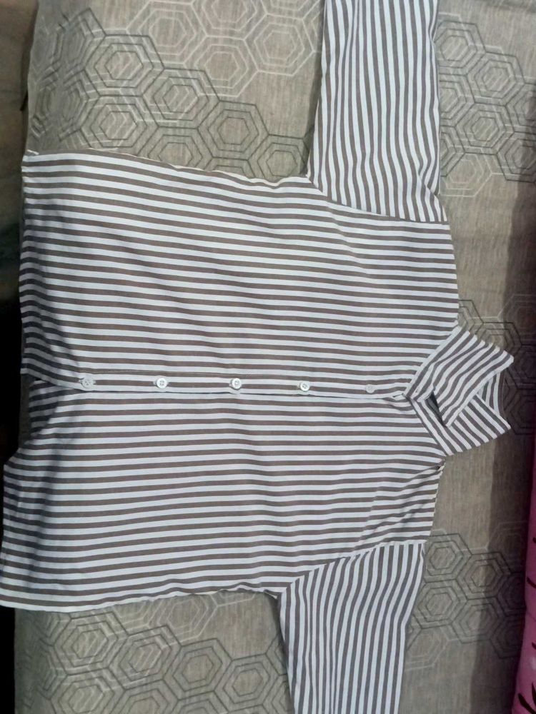 Striped Button-Up Shirt