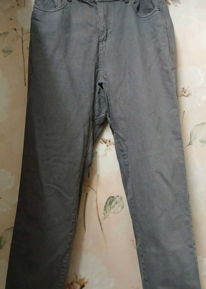 Gray Straight Leg Jeans