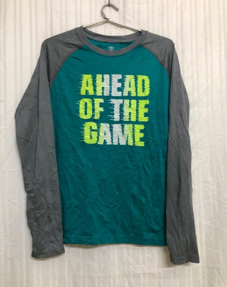 Athletic Sea Green Long Sleeve T Shirt