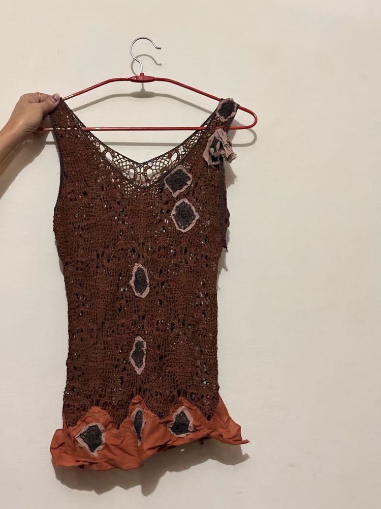 Crochet Brown Tank Top
