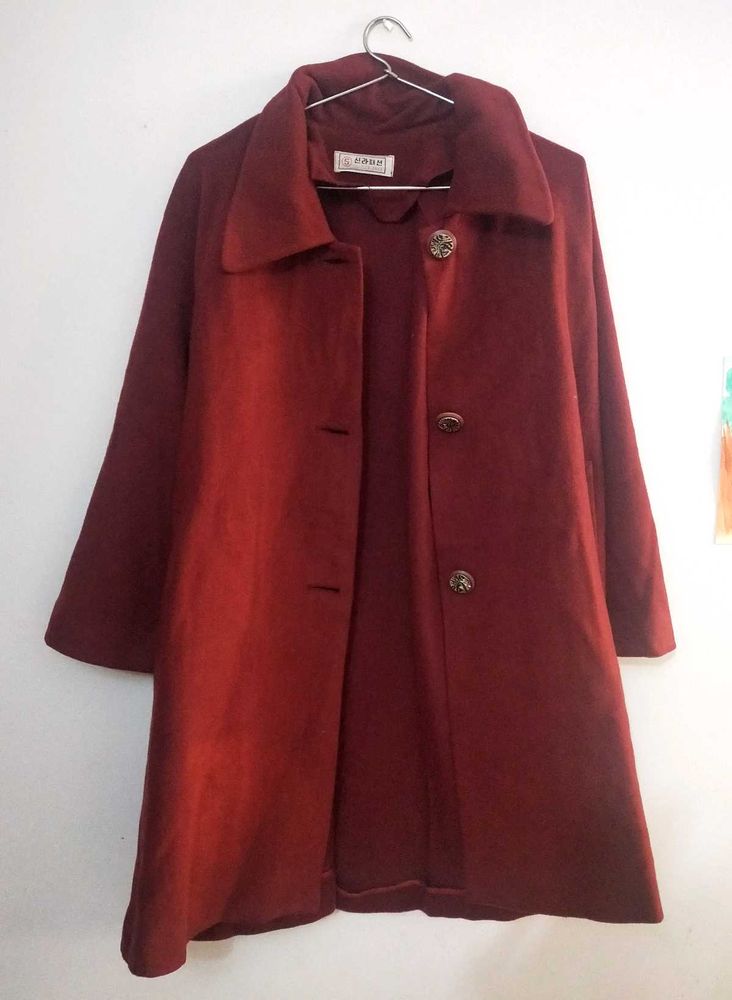 Burgundy Vintage Coat Wool