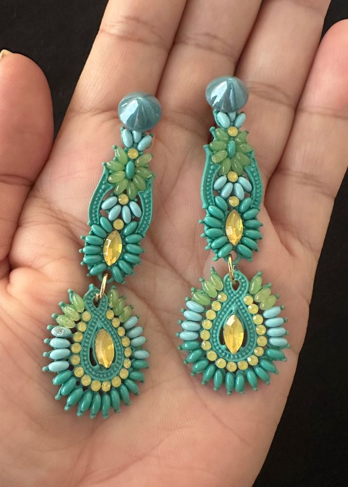 Teal Drop Earrings