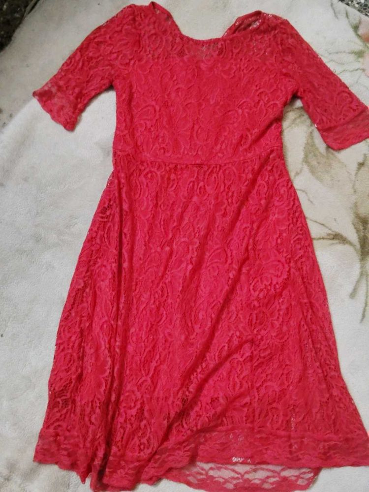 Red Lace Party Dress