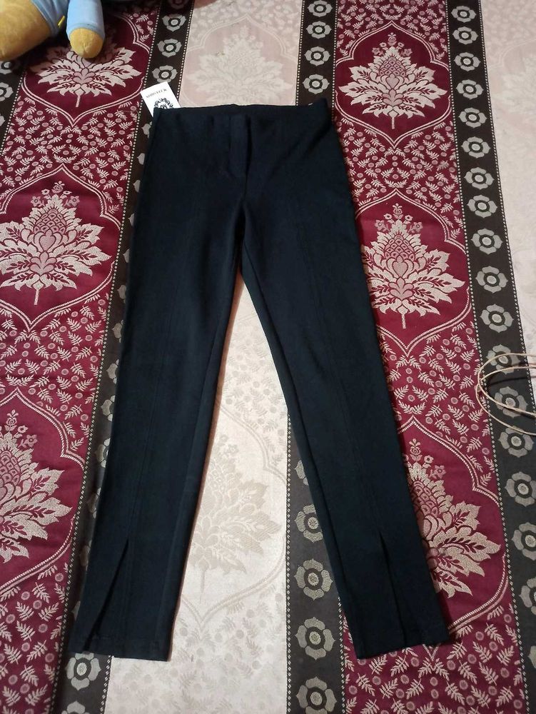 Black Split Hem Pants