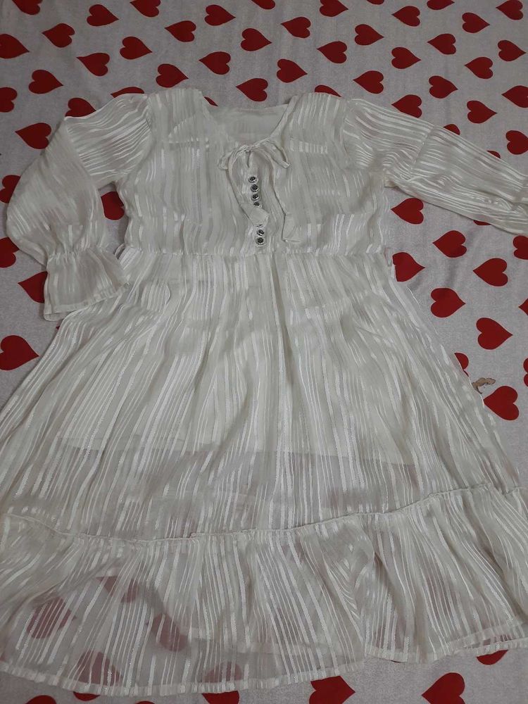 Elegant White Sheer Dress