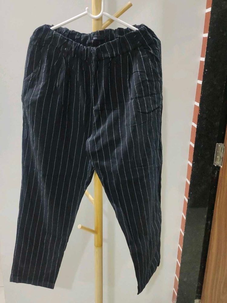Black Pinstripe Trousers