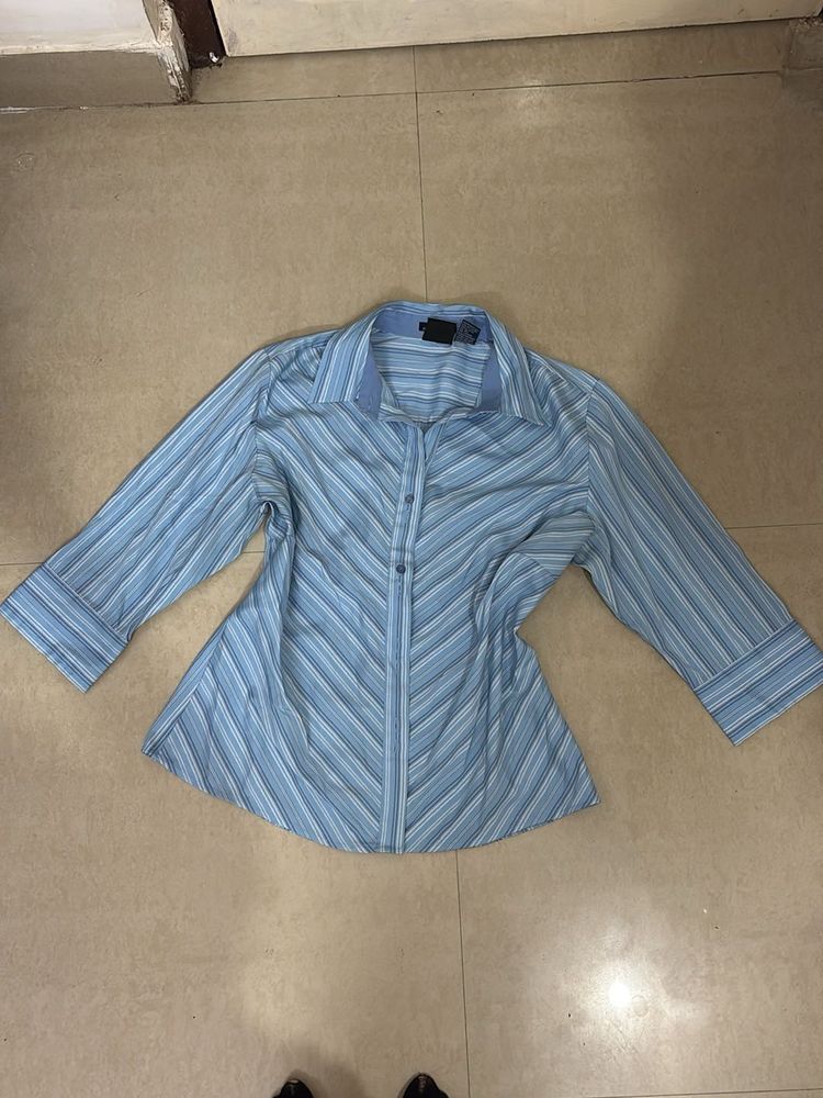 Striped Button-Down Top