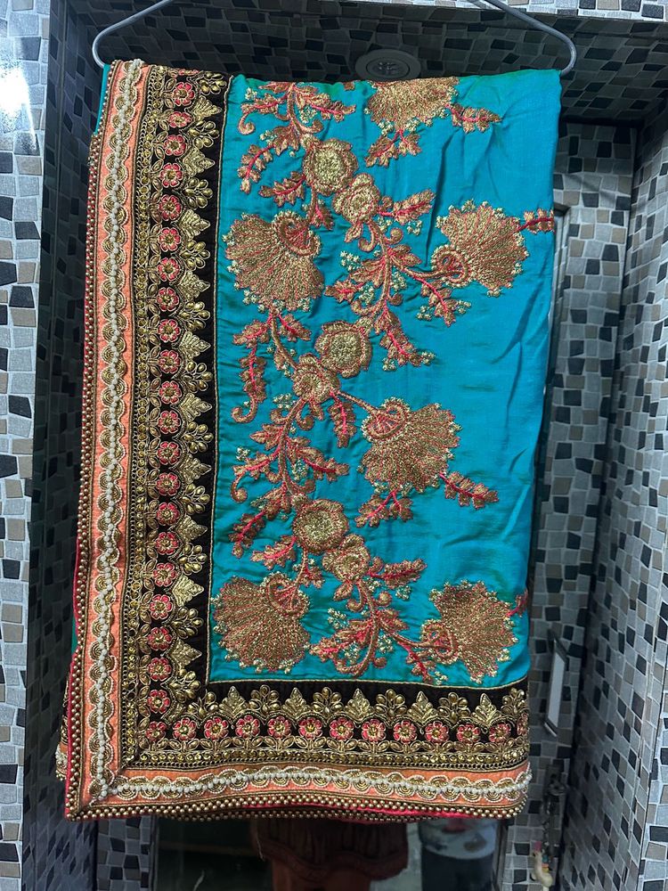 Heavy Work Saree With Blouse