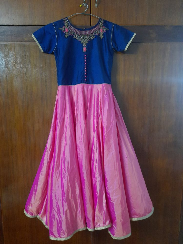 Navy Blue And Pink Gown For Women
