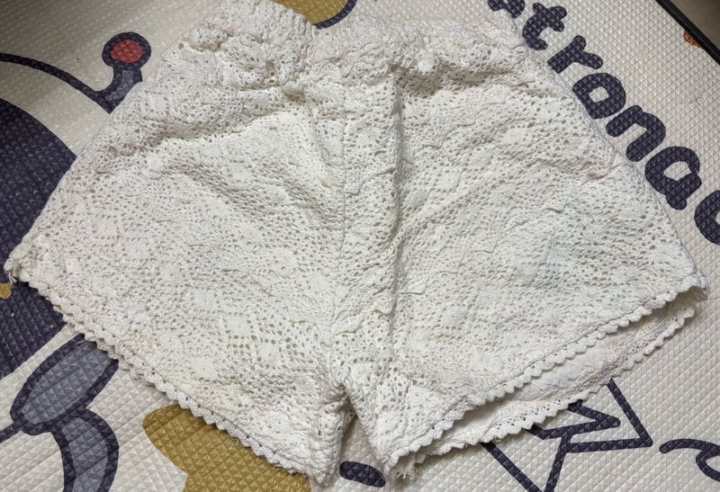 White Crochet Shorts