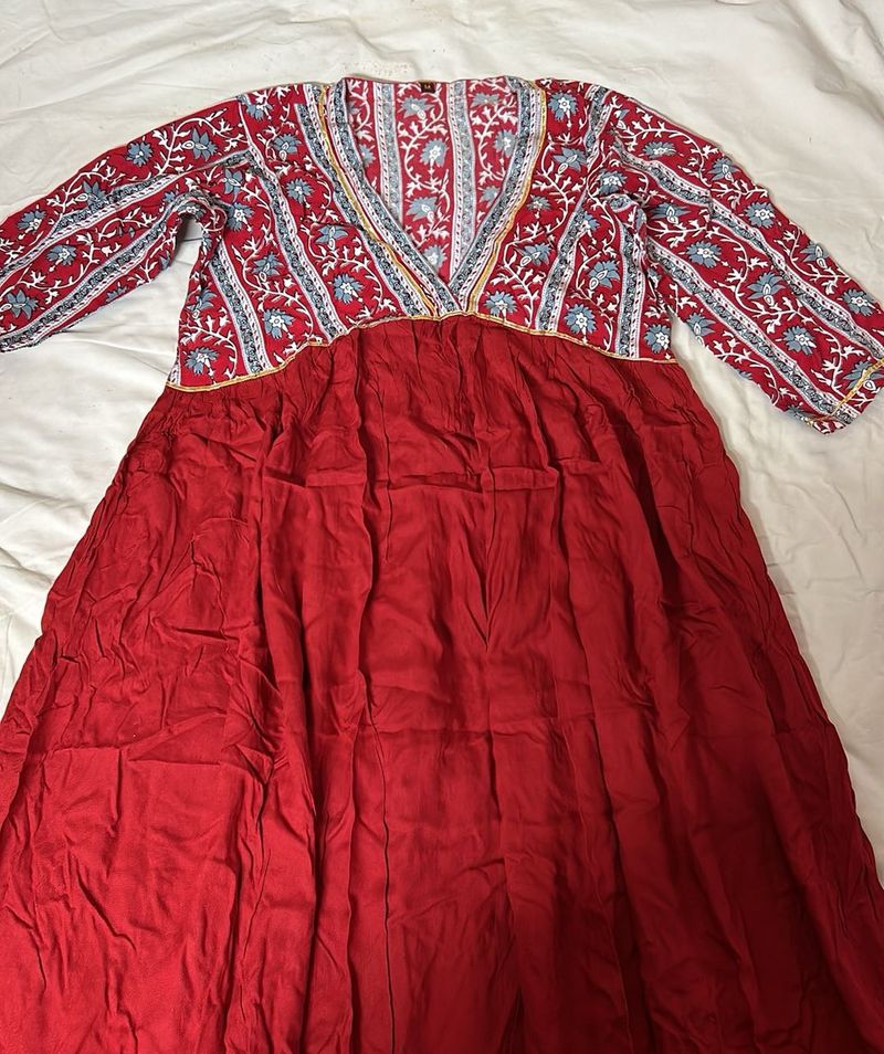 v-neck anarkali