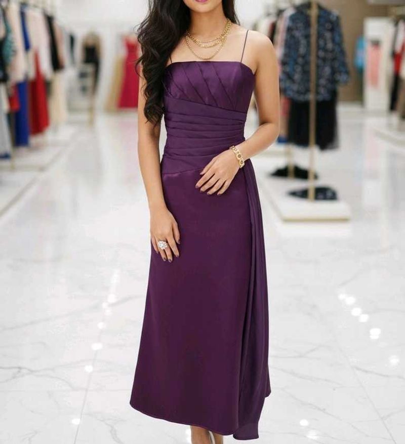 Elegant Purple Midi Dress