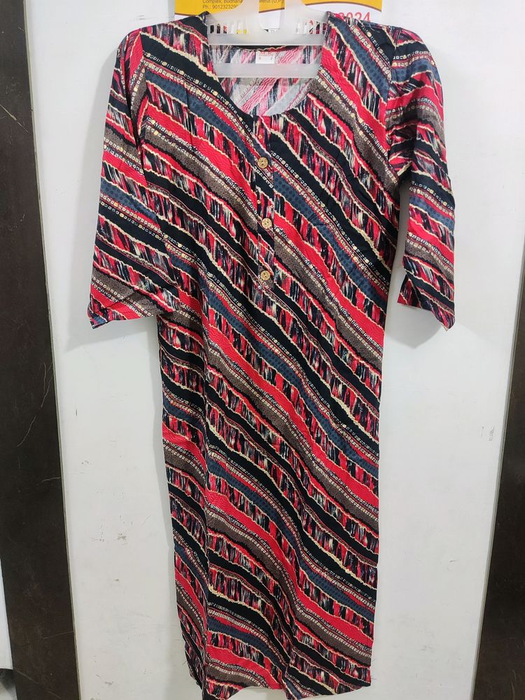 New Straight Printed Multicolor Kurti Size S=38