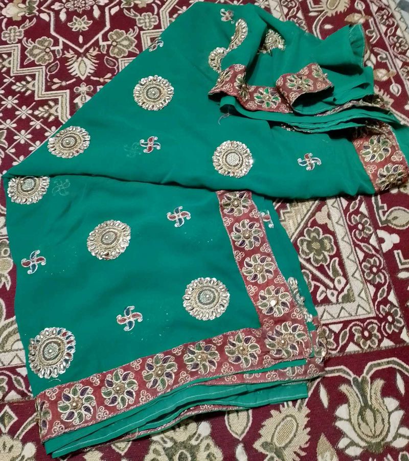 Partywear saree heavy Stone work