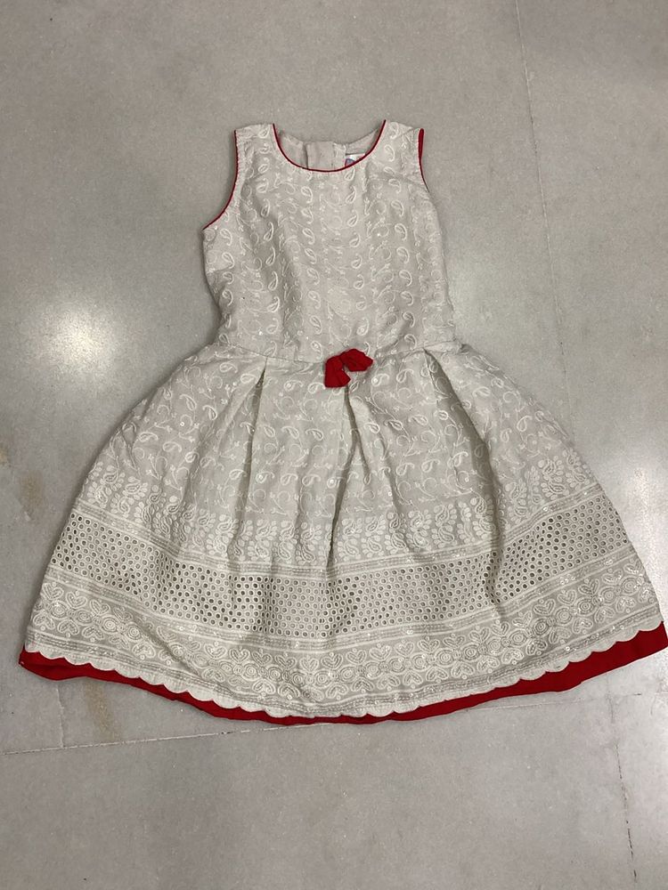White Designer Frock Used But In Good Condition