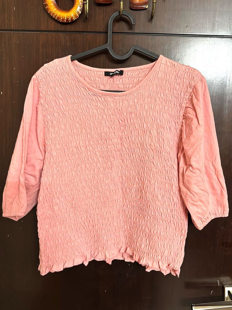 Peach Textured Top