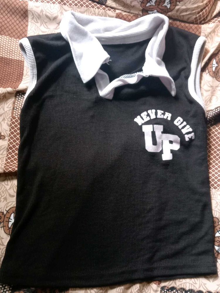 Cool Black Sleeveless Tee