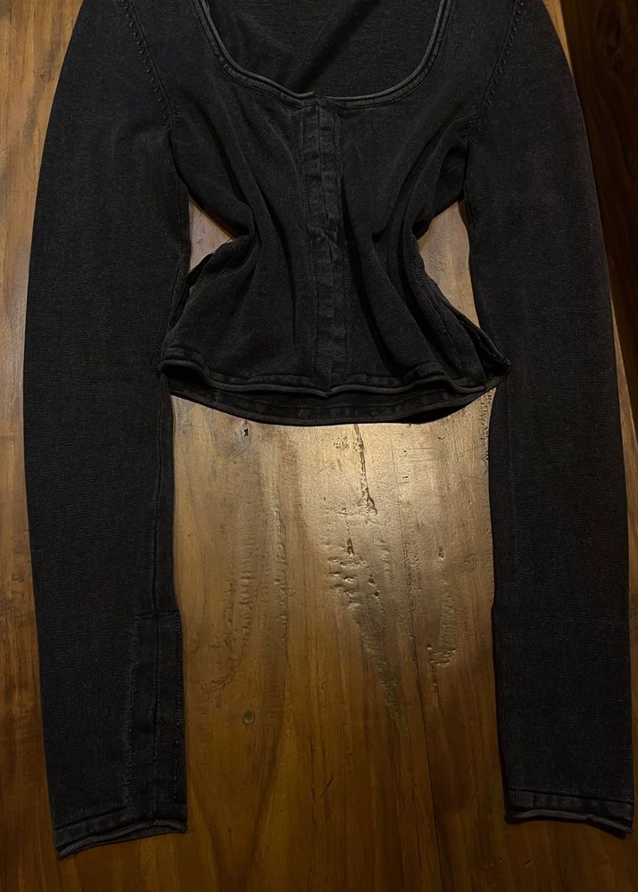 ZARA charcoal  Long Sleeve Top