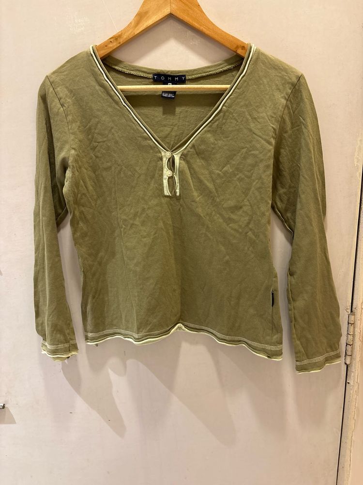 Tommy  Olive Green Tee
