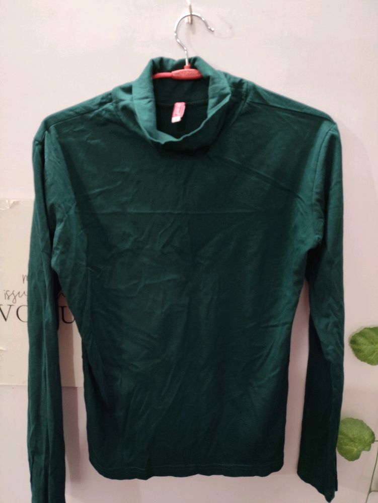 Olive Green Turtle Neck Top