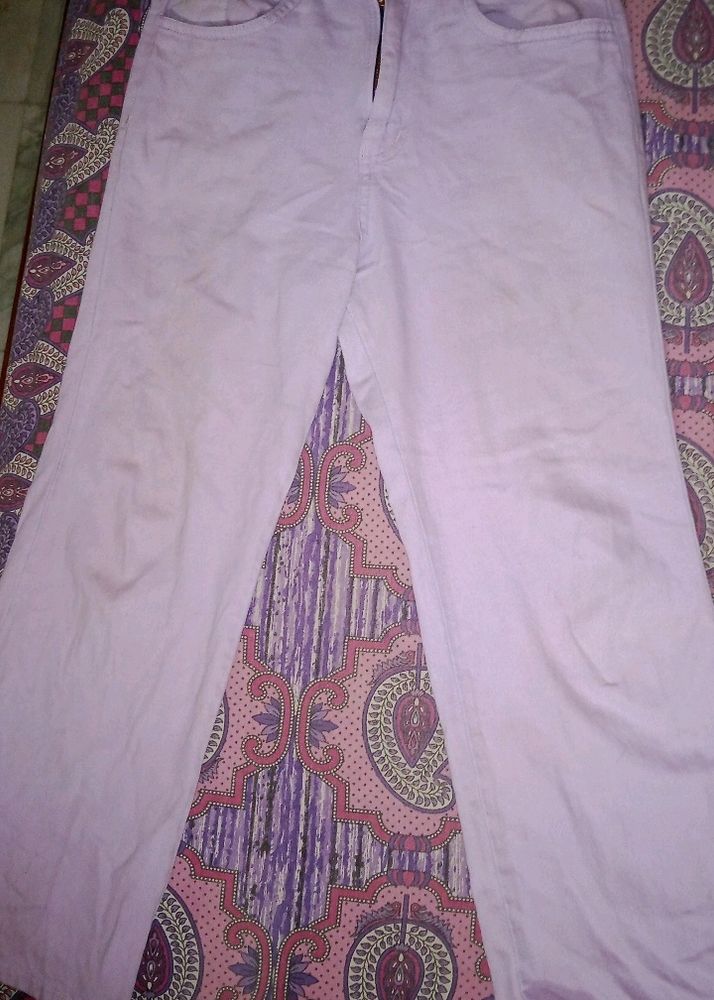Aesthetic Purple Wide Leg Jeans For Women💜🦋