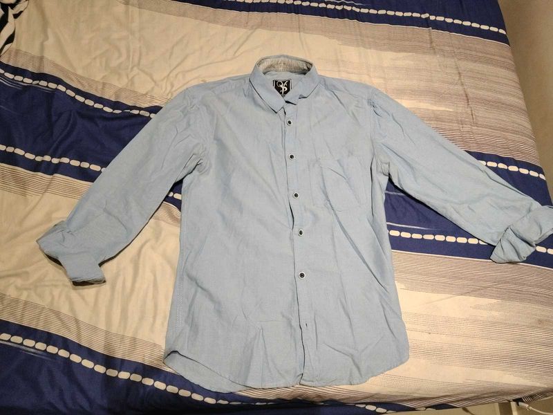 Casual Full Sleeve Blue Shirt