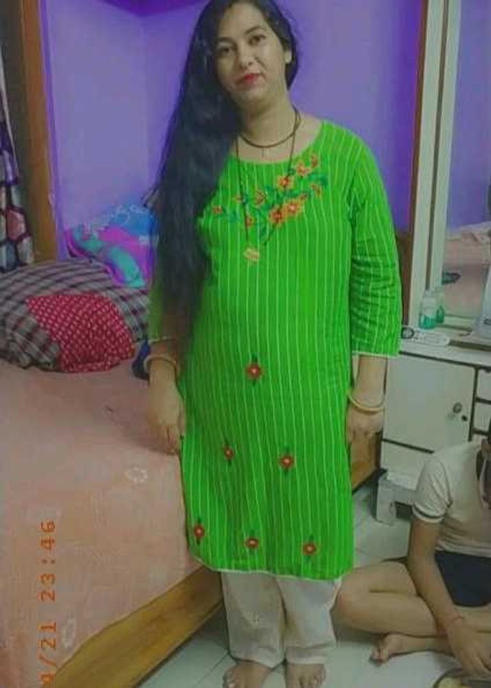 Green Striped Kurti