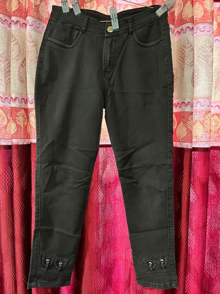 Black Ankle Detail Jeans