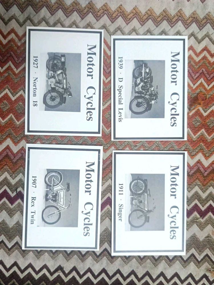 Vintage Motorcycle Art Prints (Set of 12)