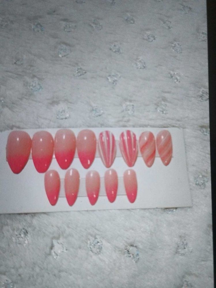 Pink Press on Nails