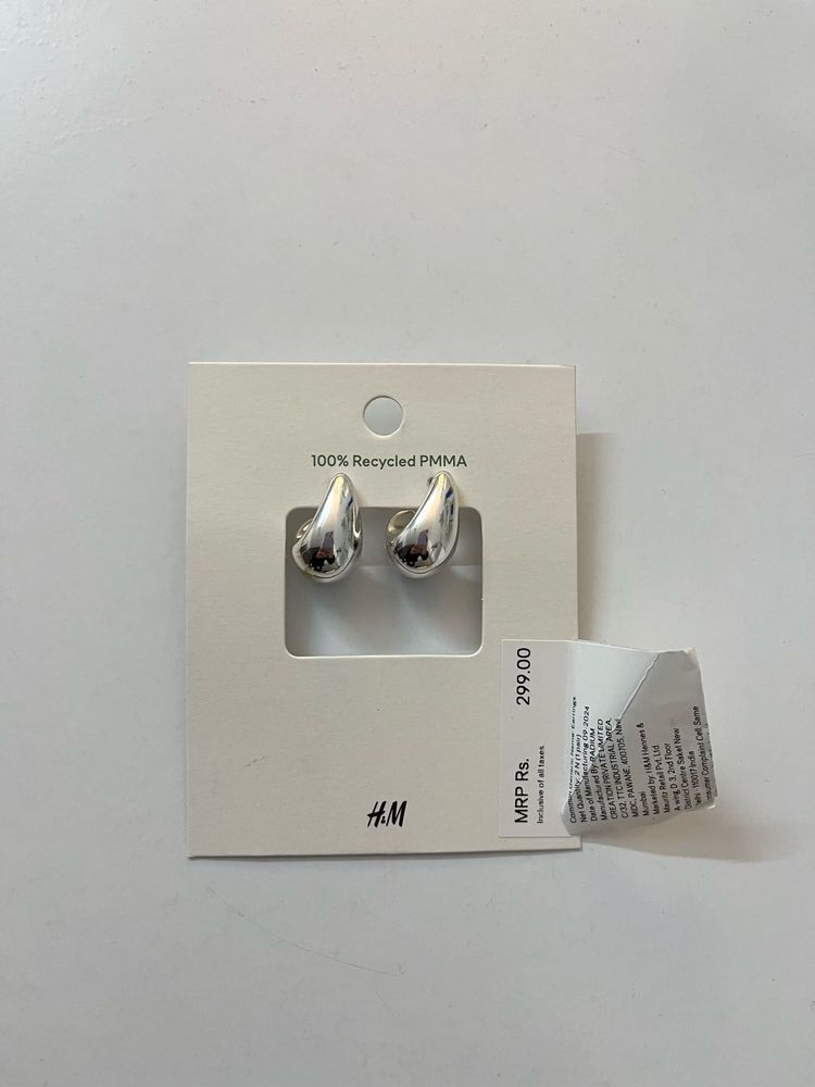 H&amp;M Silver Chunky Dome Earrings