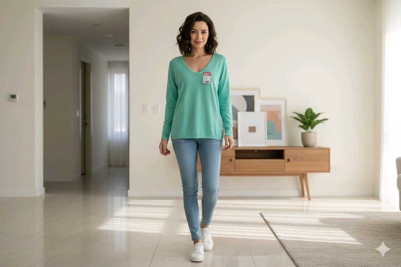 🆕✅BRAND NEW Stylish Green V-Neck Top✅🆕