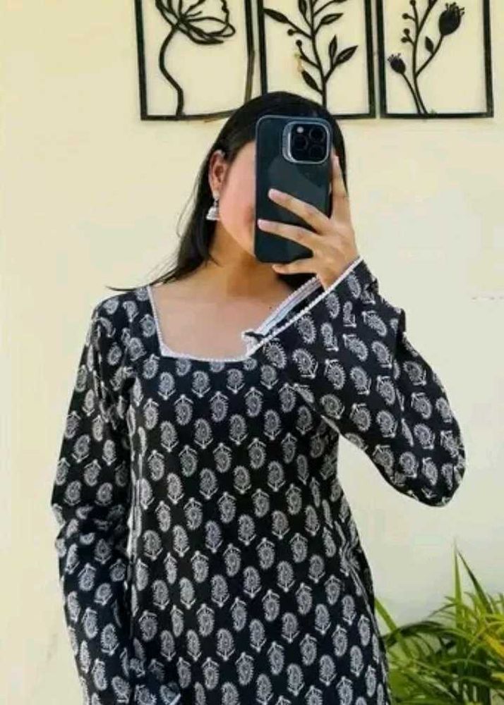 Elegant Black &amp; White Kurta