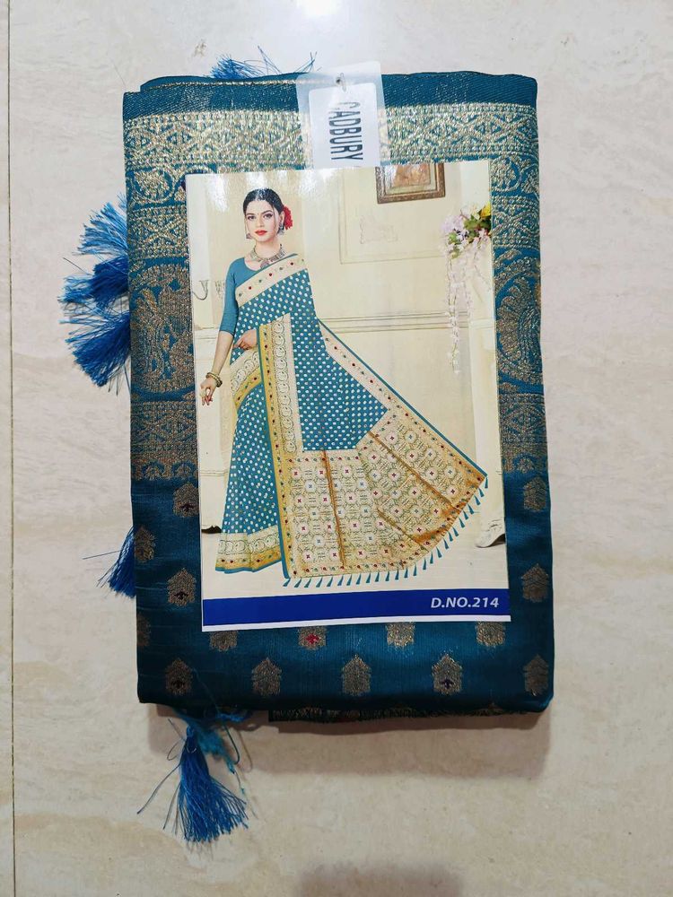 Elegant Blue Banarasi  Silk Saree