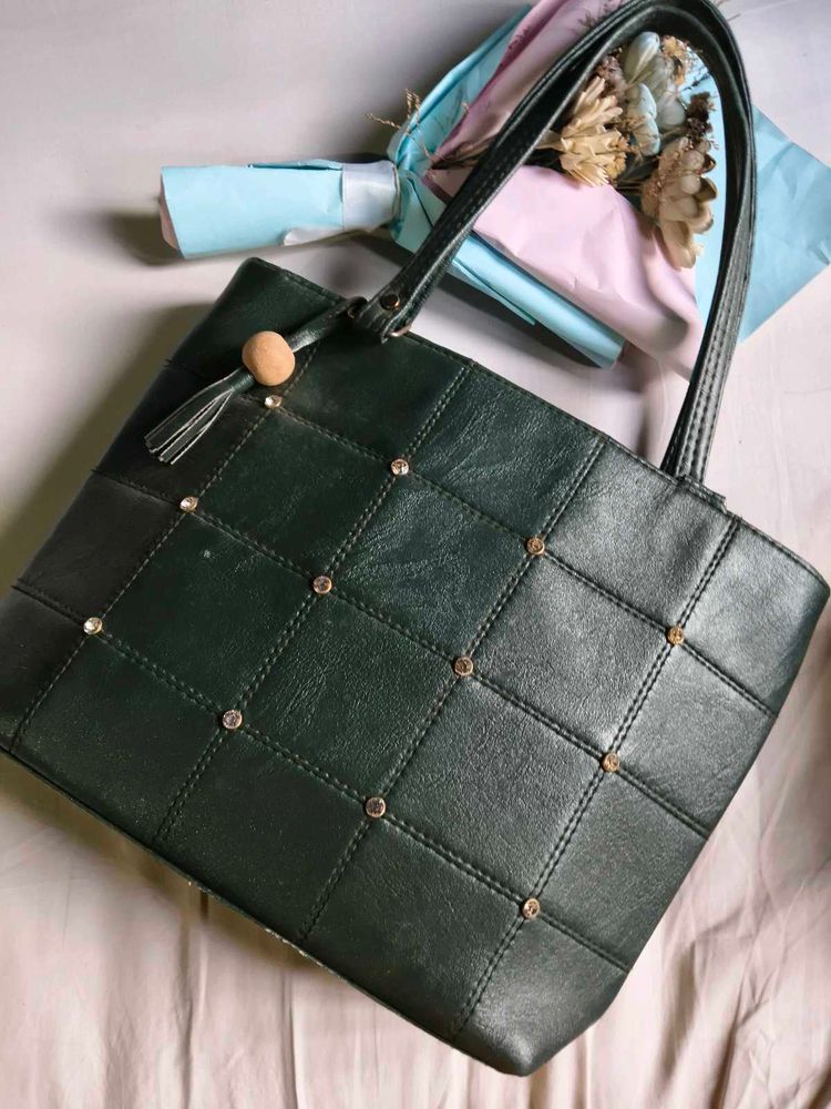 Stylish Dark Green Tote Bag