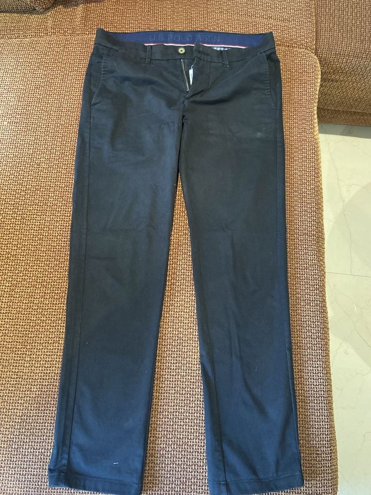 US POLO ASSN Black Chinos (Waist Size 30 Inches)