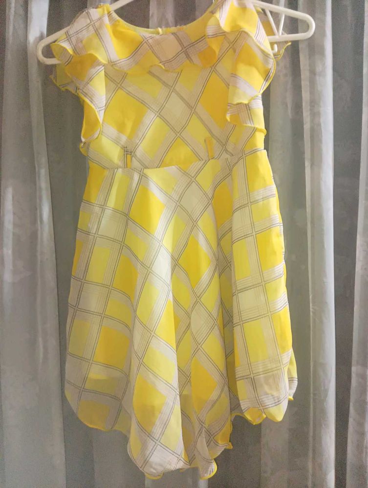 Cute Yellow Plaid Dress