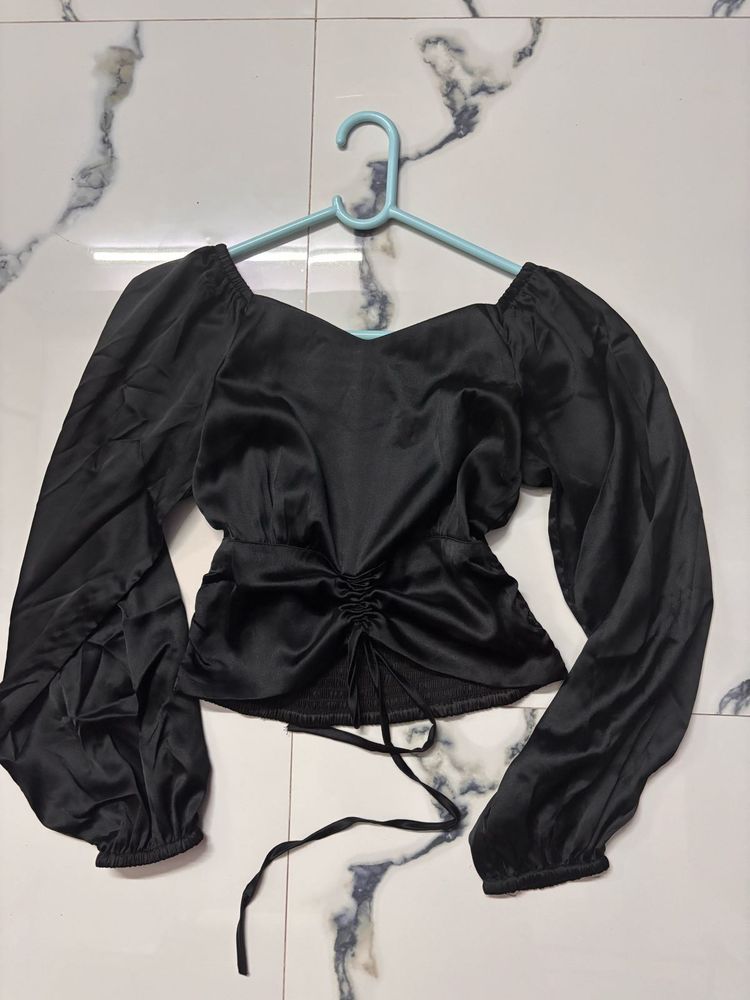 Black cute Blouse tops