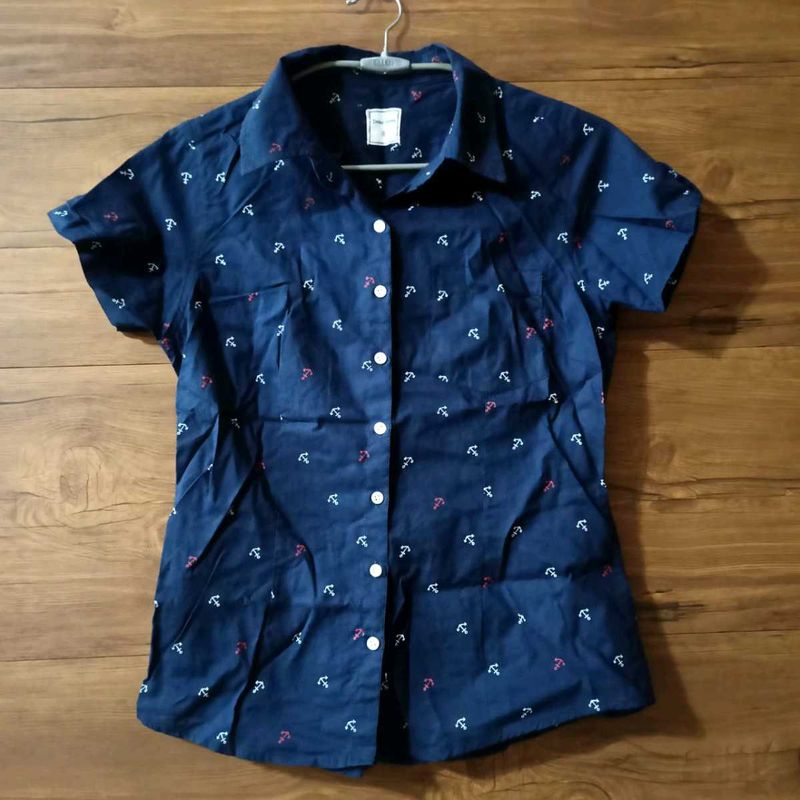 Navy Blue Shirt Half Sleeve