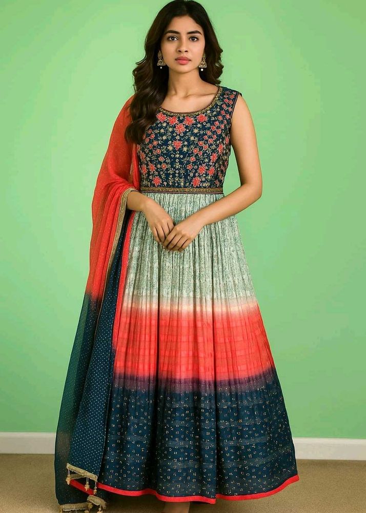 Ombre Ethinc Floor Touching Gown