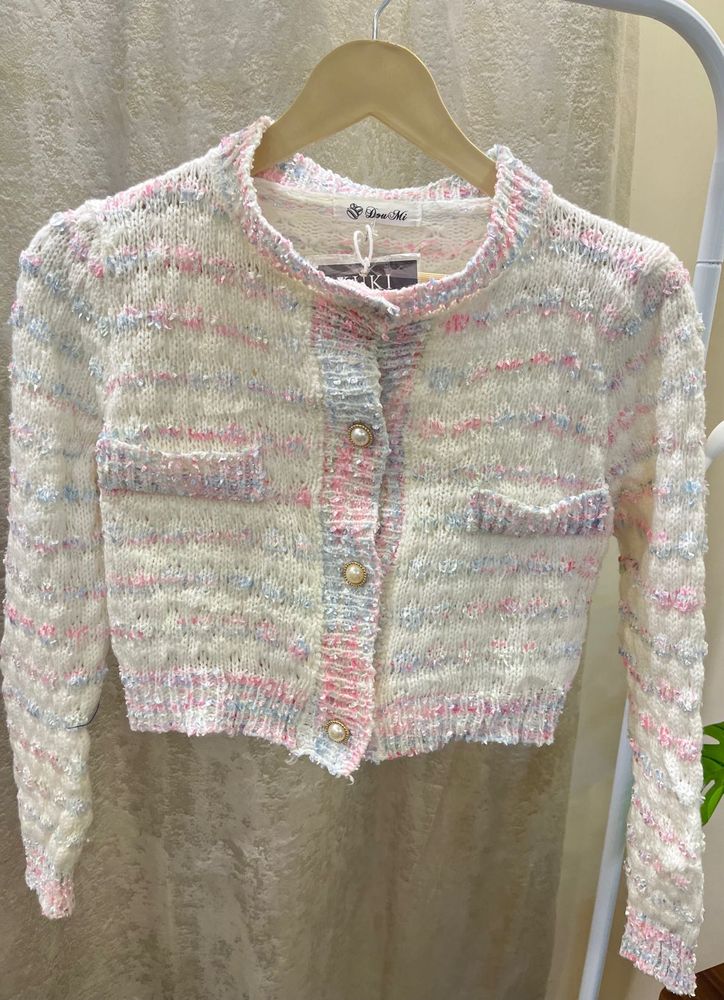 Crop Korean Knit Cardigan