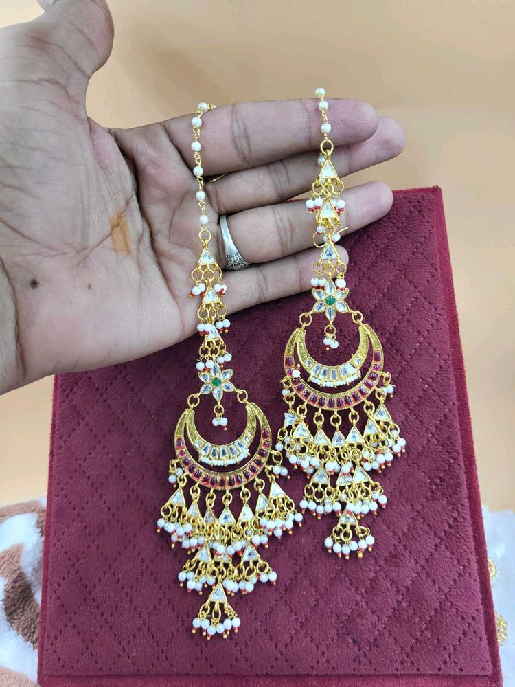 Royal Kundan Kaanchain Earrings