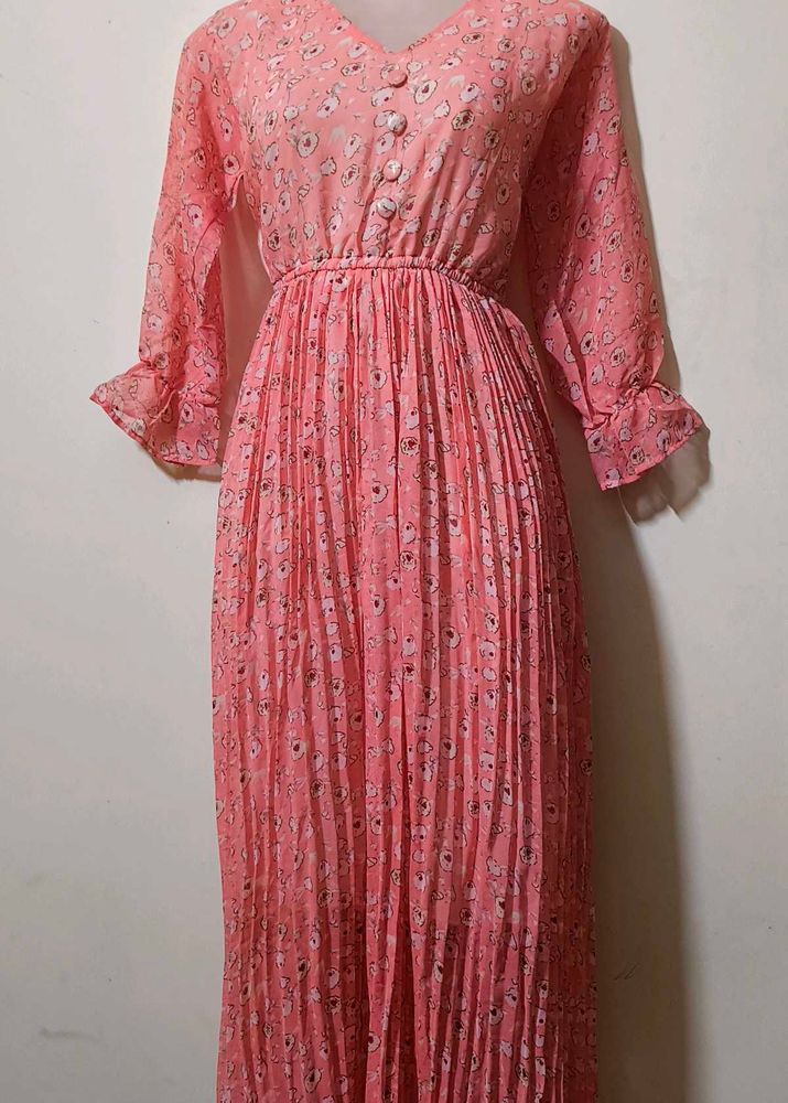 Floral Pink Maxi Dress