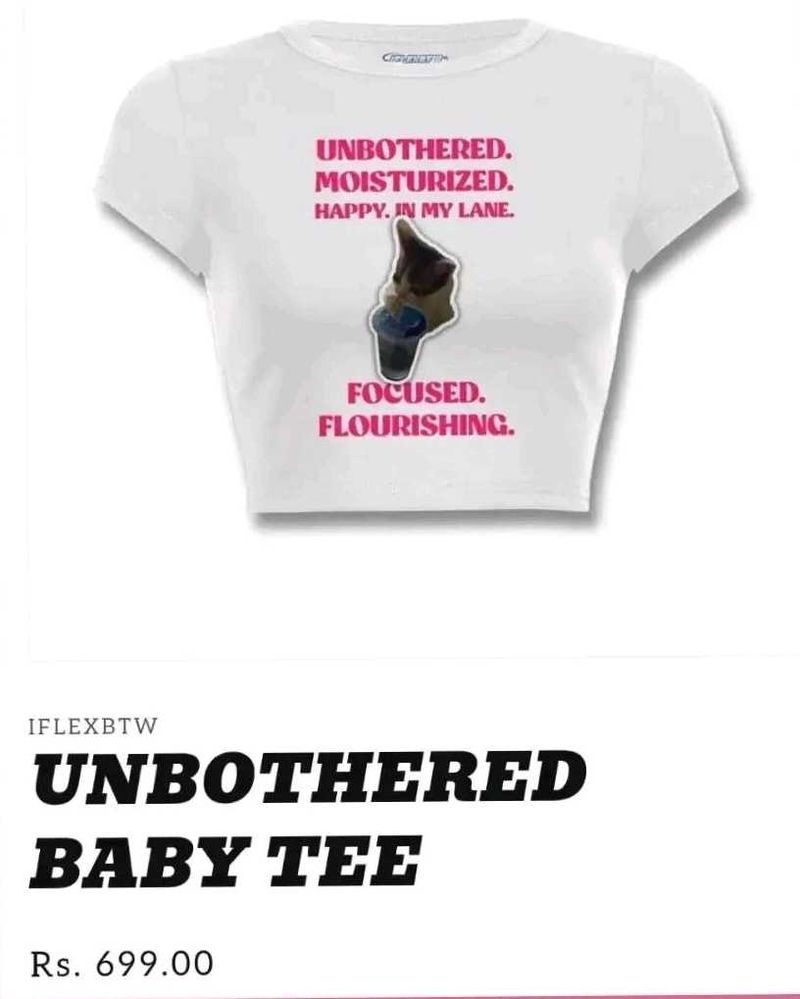 Trendy &#39;Unbothered&#39; Baby Tee (XS)