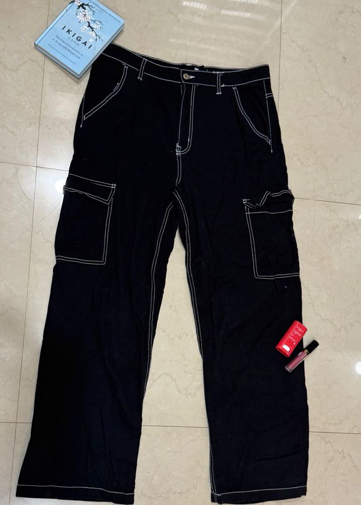 H&amp;M Black Denim Cargos