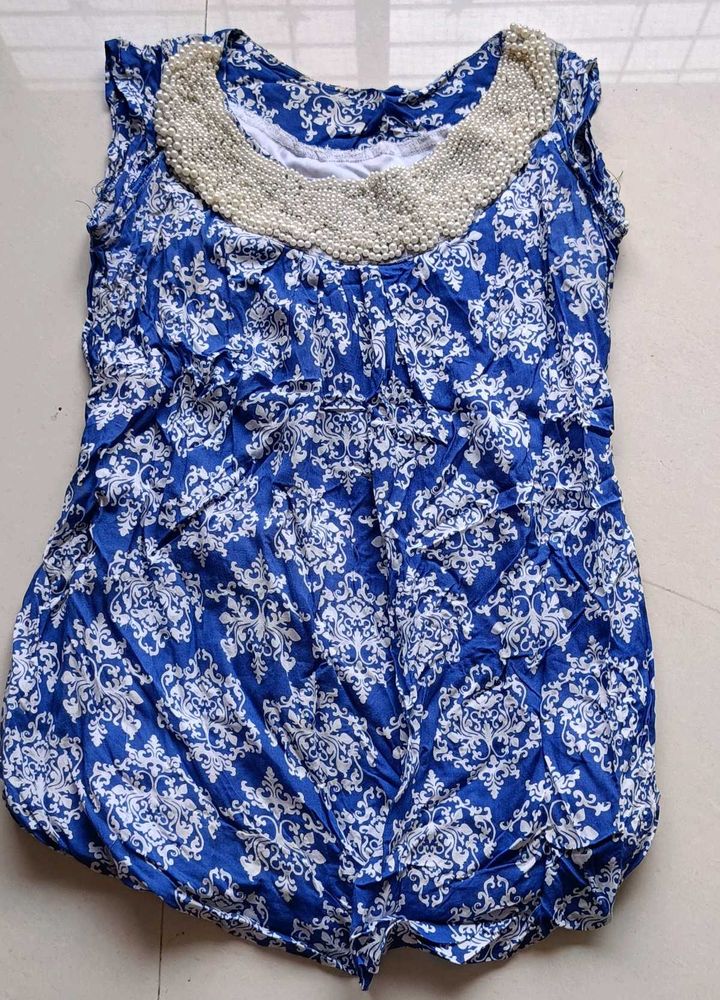 Blue &amp; Pearl Top