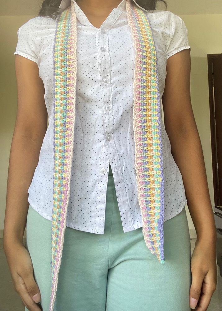 Pastel Crochet Scarf