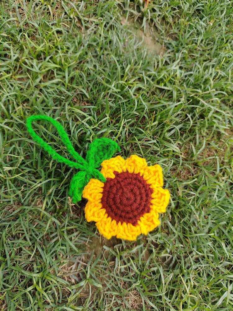 Crochet Sunflower Bag Charms