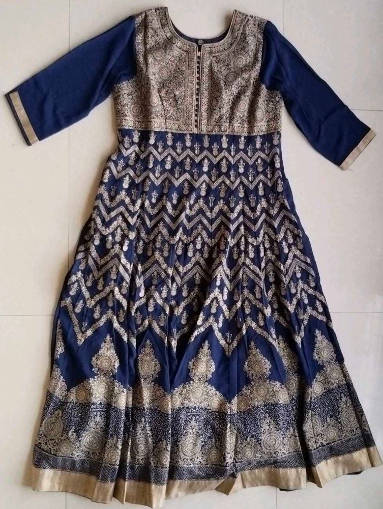 Navy Blue Anarkali Size-XXL