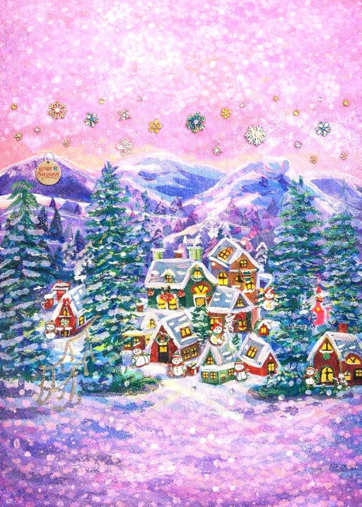Winter Village Art Print
